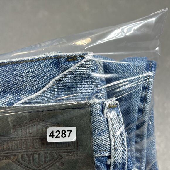 Harley-Davidson Jeans Traditional Fit Straight Motorcycle Mens 42X30 Blue Denim - Picture 12 of 12